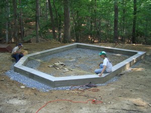 cob house poured concrete stemwall