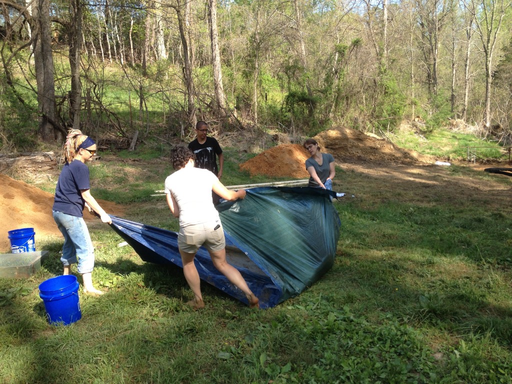 cob mixing tarp method