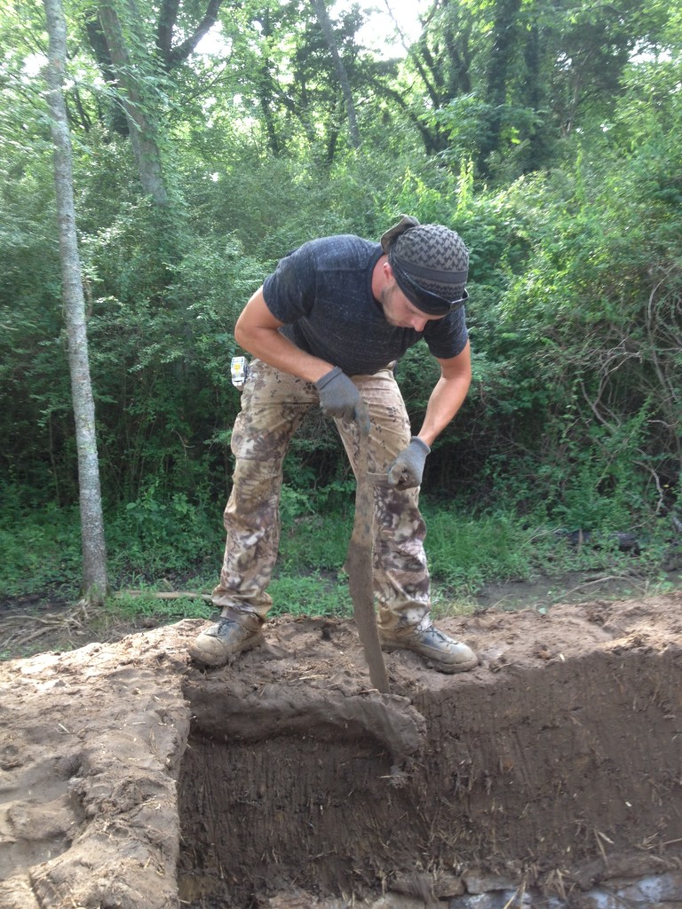 Alex Sumerall - Cutting cob walls with hay saw